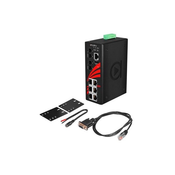 8-Port Industrial Light Layer 3 Managed Ethernet Switch, w/6-10/100Tx Ports + 2-100Fx Multi-Mode SC